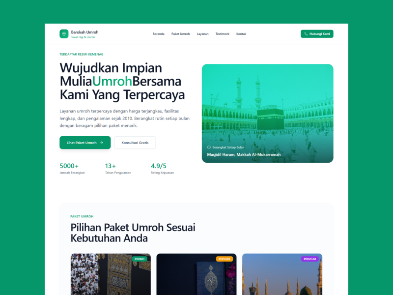 Komponen Wajib di Website Travel Haji & Umroh yang Profesional