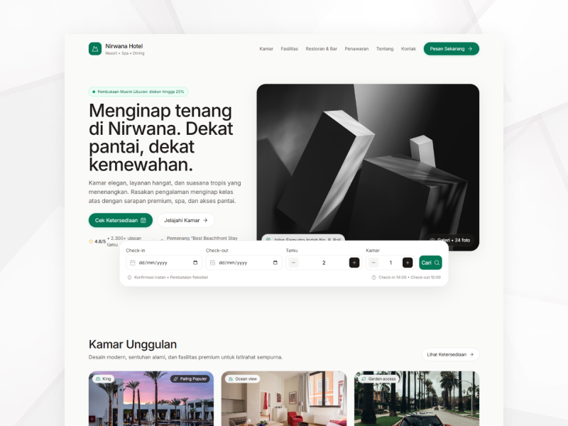 Pesan Sekejap, Menginap Nyaman: Website Hotel Profesional untuk Penjualan Cepat