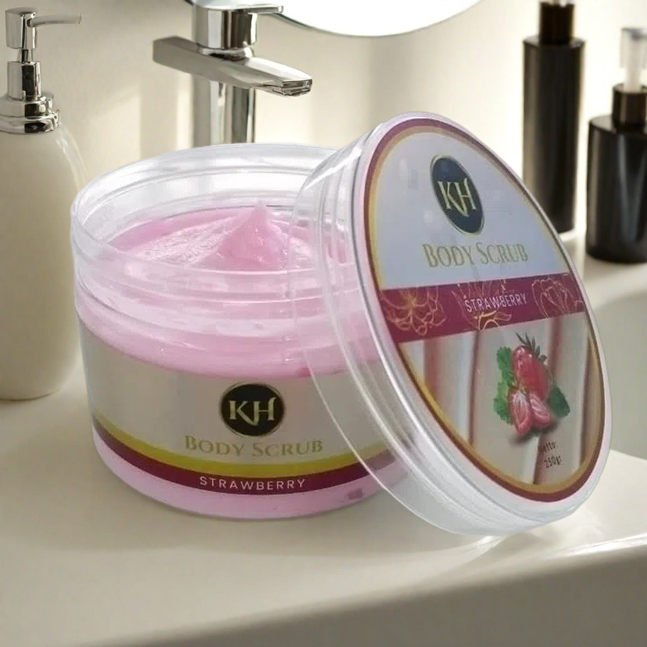 KH KHANZA Kh Skin Body Scrub Strawberry 100gr
